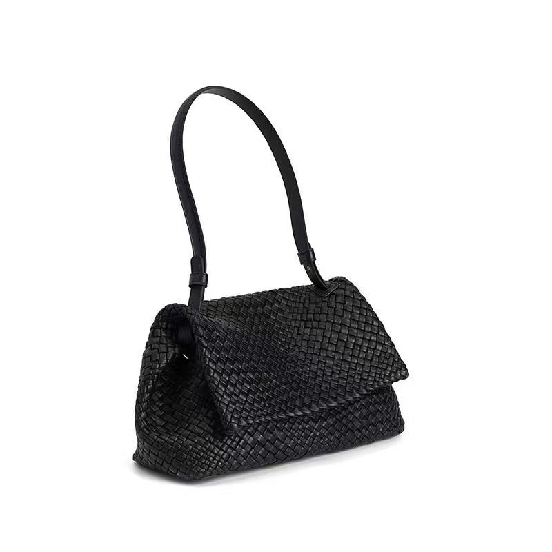Processing Customized Crossbody Handmade Woven Underarm Bag Sheepskin Shoulder Bag Women's Mother Bag Premium Feeling Genuine Leather Bag