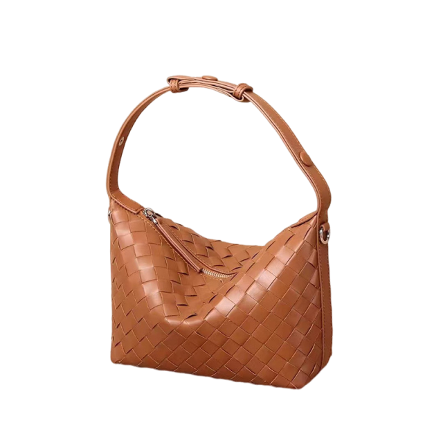 Sac à bandoulière en cuir véritable pour femme, sac tissé en peau de vache, sac à bandoulière texturé de niche, sac à main tissé pour navetteurs, sac à aisselle