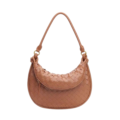 Sac tissé tendance en forme de croissant, niche, sac à main en cuir souple, sac à main à porter sous les bras, sac à bandoulière tempérament, cent sacs pour femmes 